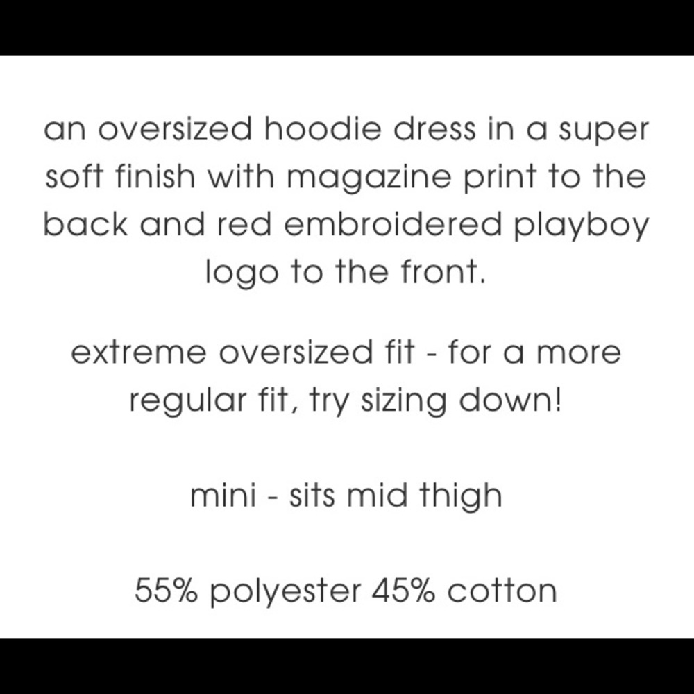 PLAYBOY Magazine Print Oversized Hoodie Sweatshirt Dress ❌PRICE FIRM NO OFFERS❌ - Picture 5 of 5